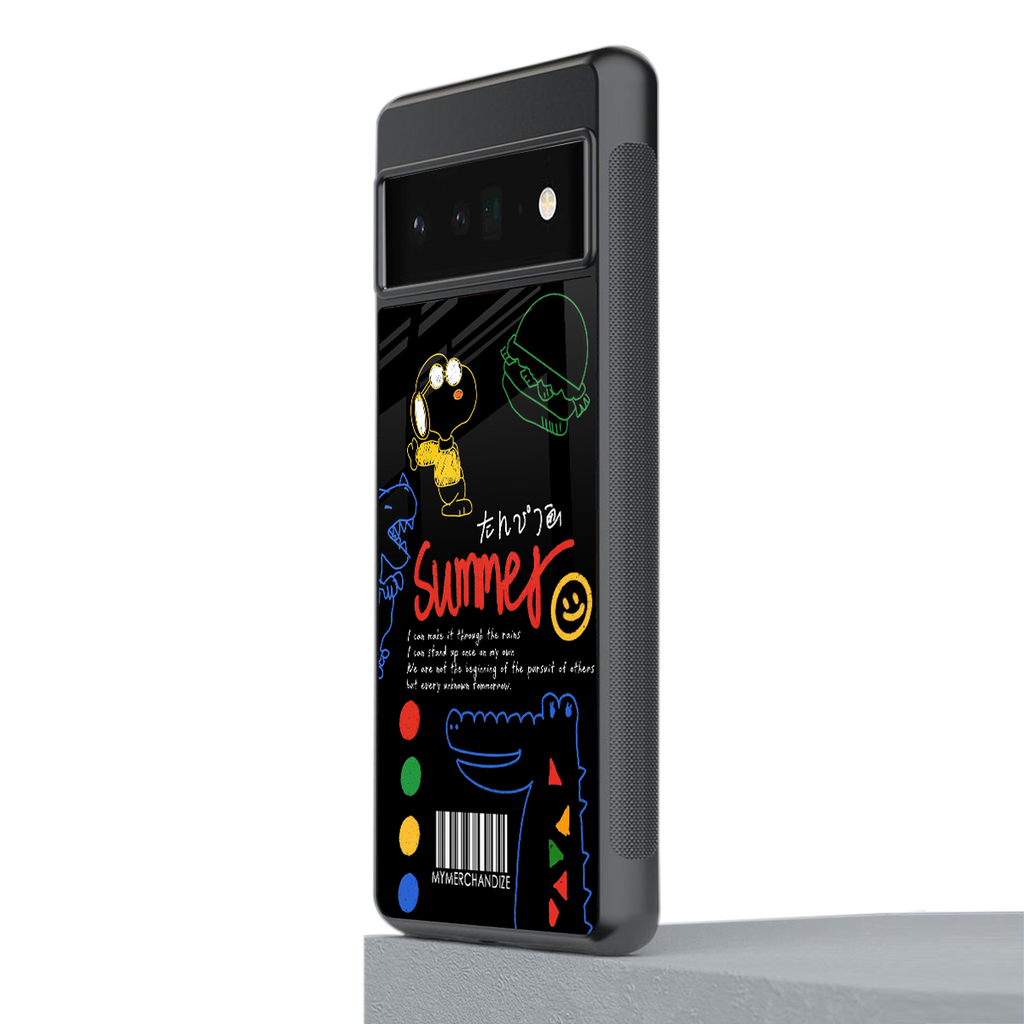 summer motivation back phone cover | glass case for google pixel 6 pro