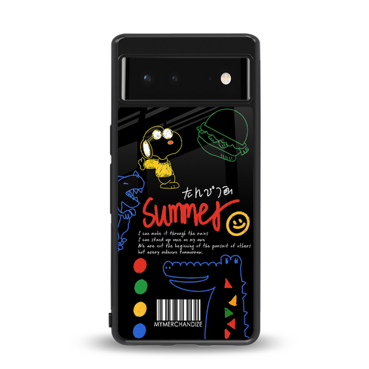 summer motivation back phone cover | glass case for Google Pixel 6A