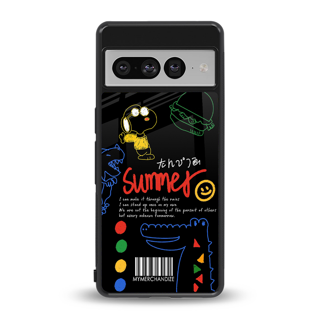 summer motivation back phone cover | glass case for google pixel 7 pro