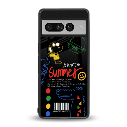 summer motivation back phone cover | glass case for google pixel 7 pro
