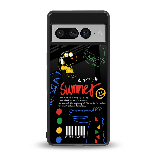 summer motivation back phone cover | glass case for google pixel 7 pro