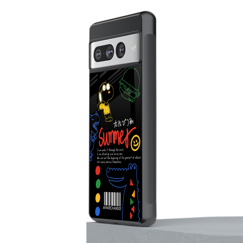 summer motivation back phone cover | glass case for google pixel 7 pro