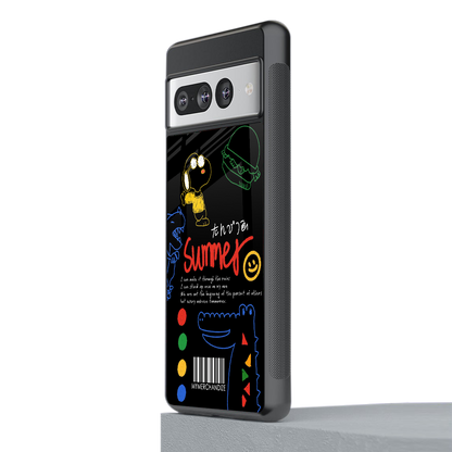 summer motivation back phone cover | glass case for google pixel 7 pro