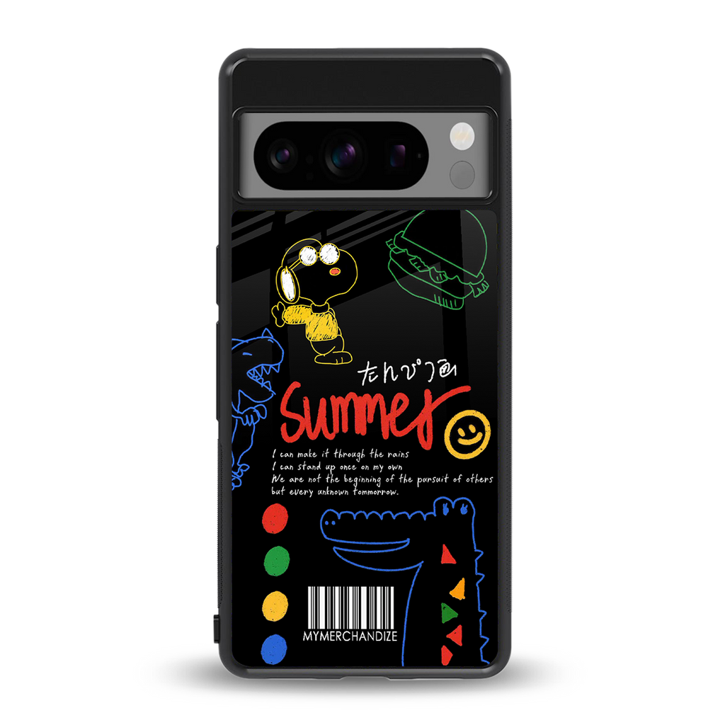 summer motivation back phone cover | glass case for google pixel 8 pro
