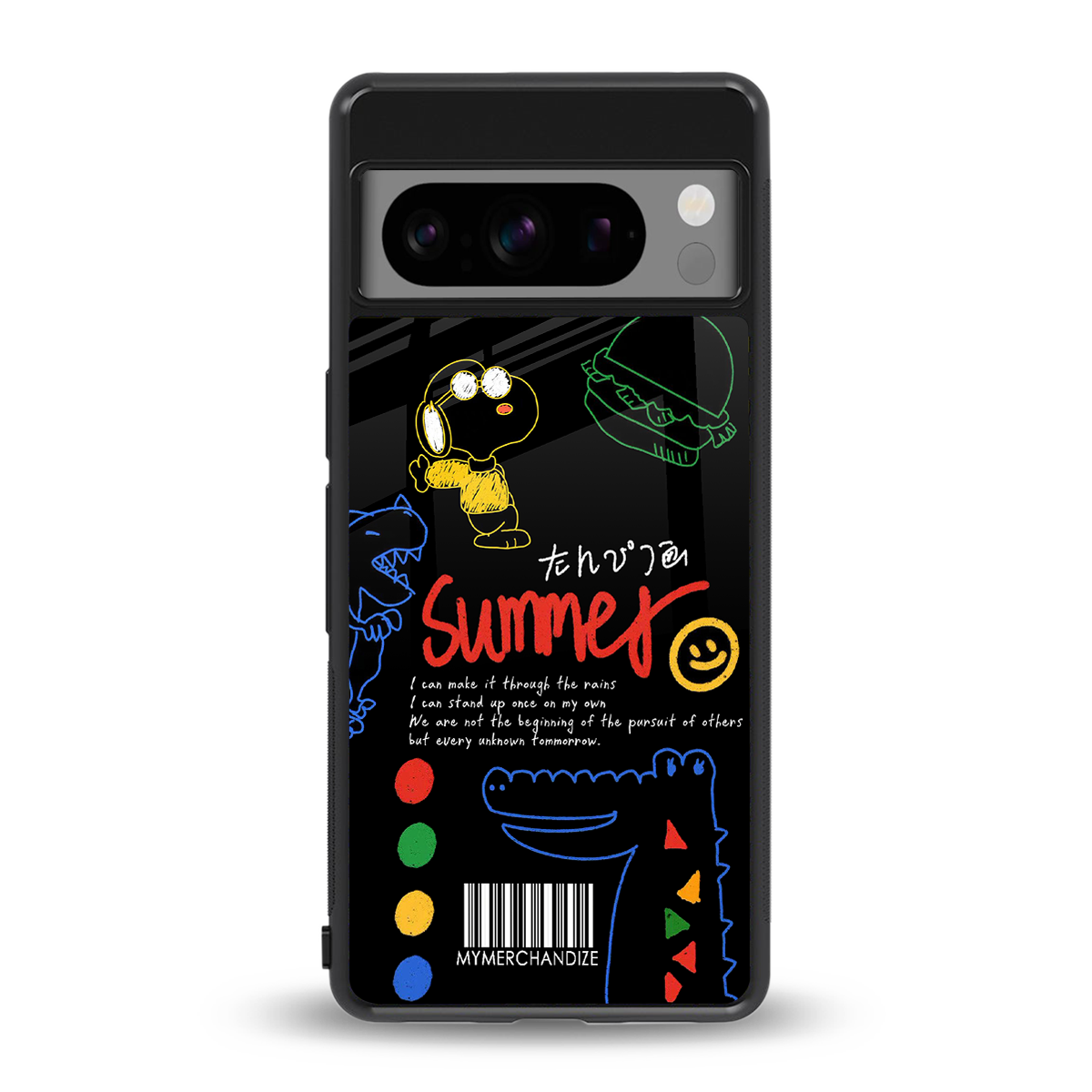summer motivation back phone cover | glass case for google pixel 8 pro