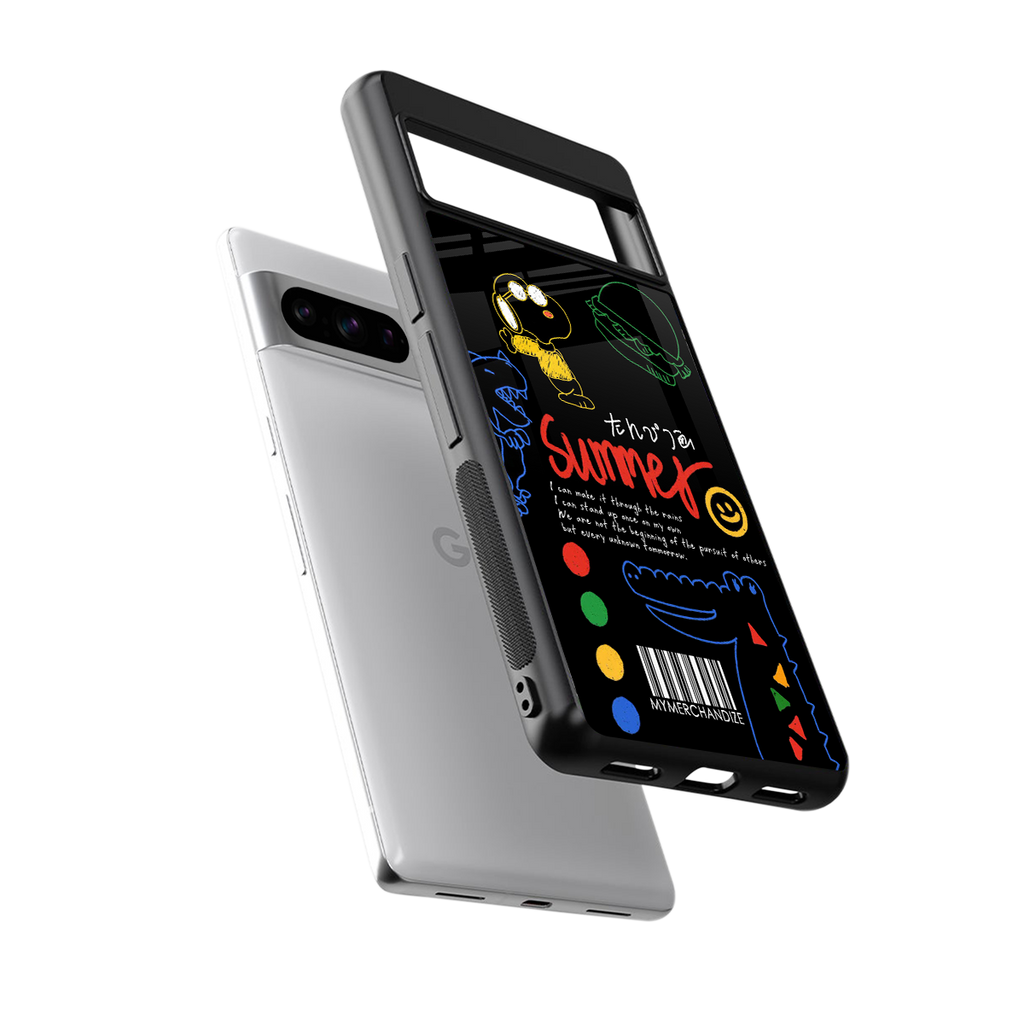 summer motivation back phone cover | glass case for google pixel 8 pro