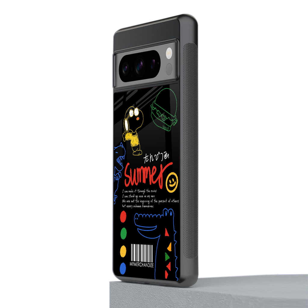 summer motivation back phone cover | glass case for google pixel 8 pro