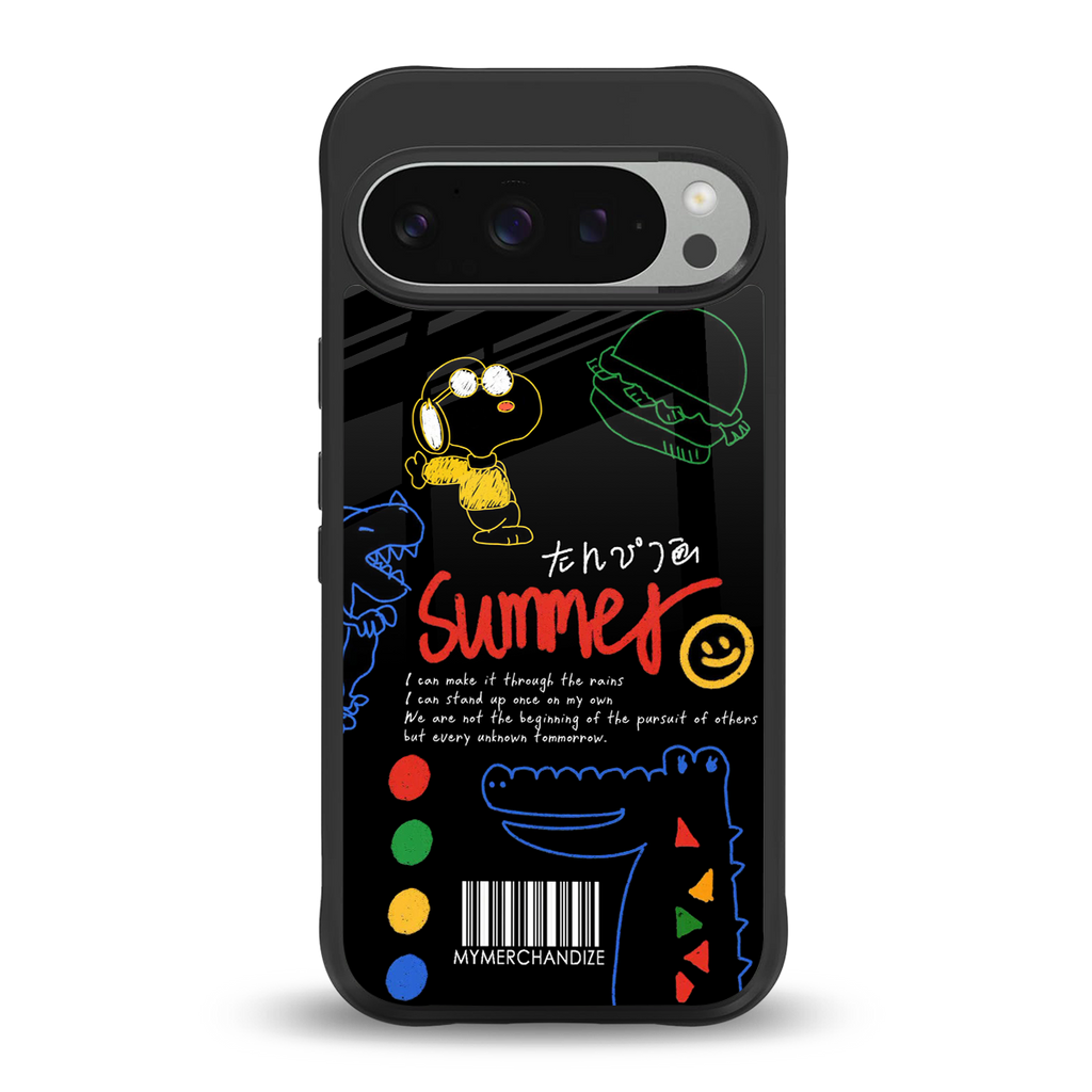 summer motivation back phone cover | glass case for google pixel 9 pro