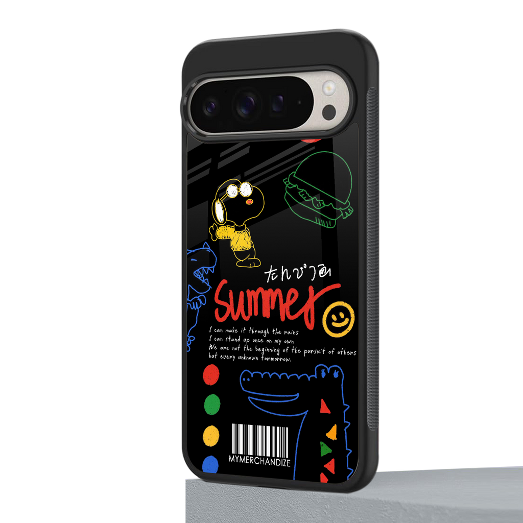 summer motivation back phone cover | glass case for google pixel 9 pro