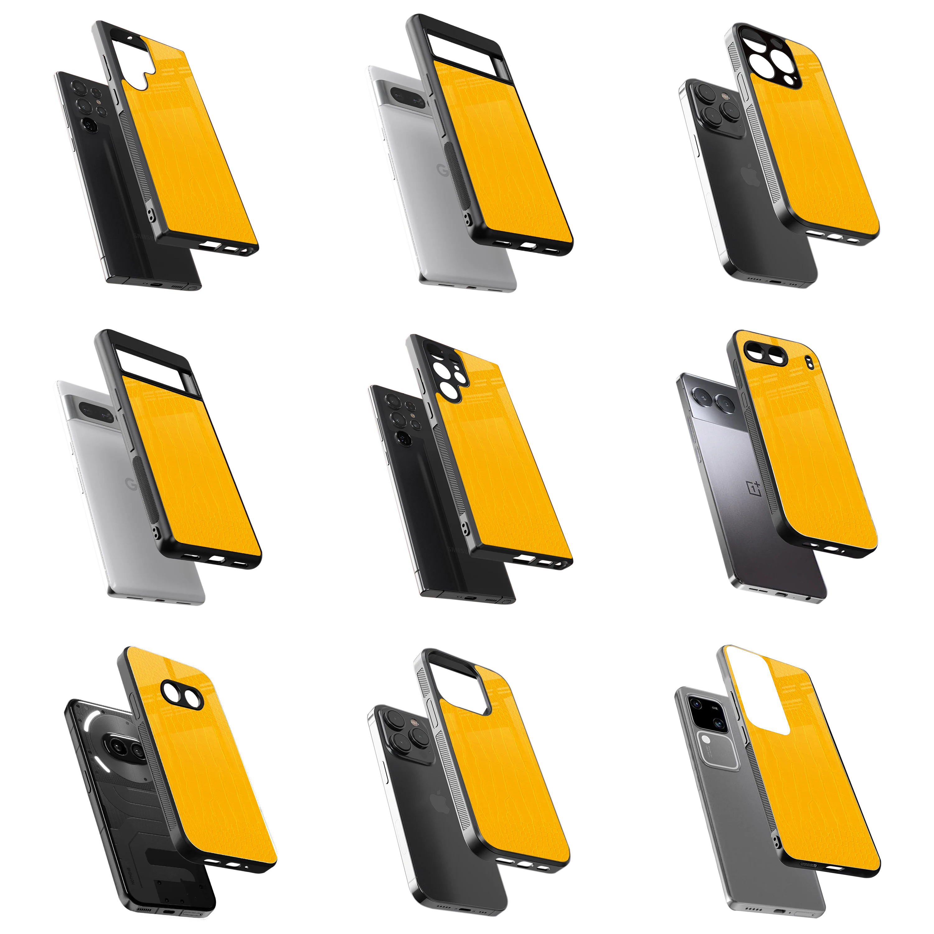Durable Glass Back Mobile Case for iPhone, Samsung, OnePlus, Google Pixel, Redmi, Vivo, Oppo