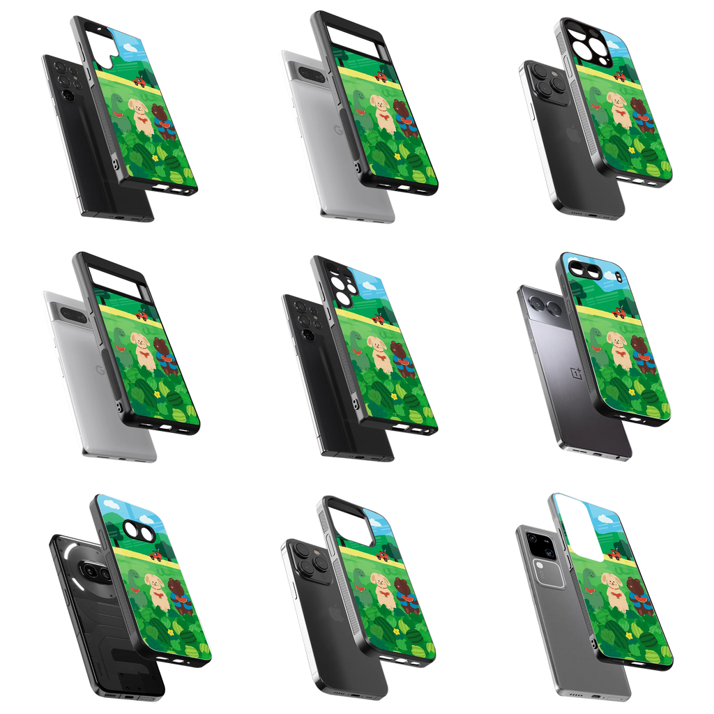 Durable Glass Back Mobile Case for iPhone, Samsung, OnePlus, Google Pixel, Redmi, Vivo, Oppo