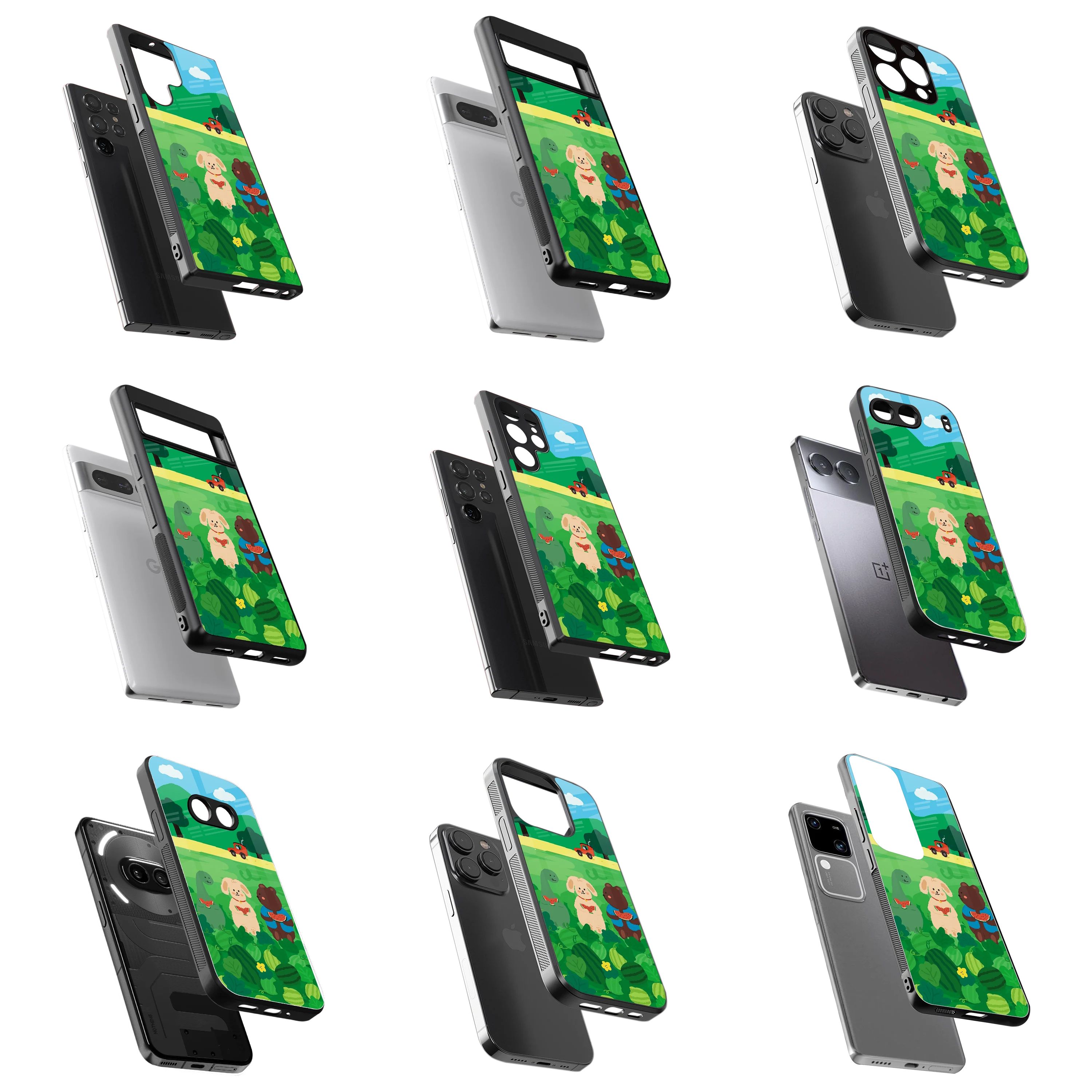 Durable Glass Back Mobile Case for iPhone, Samsung, OnePlus, Google Pixel, Redmi, Vivo, Oppo
