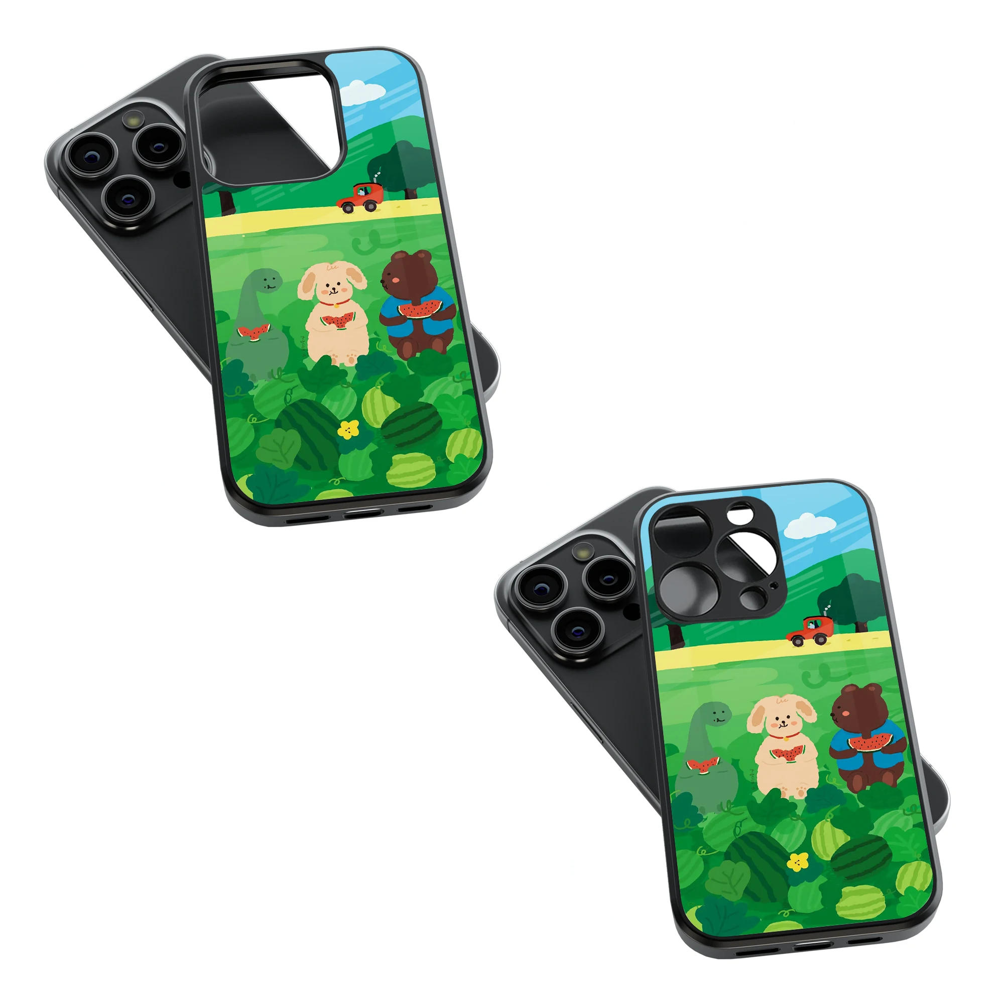 Trendy Glass Back Mobile Case for iPhone, Samsung, Redmi, OnePlus, Google Pixel, Motorola