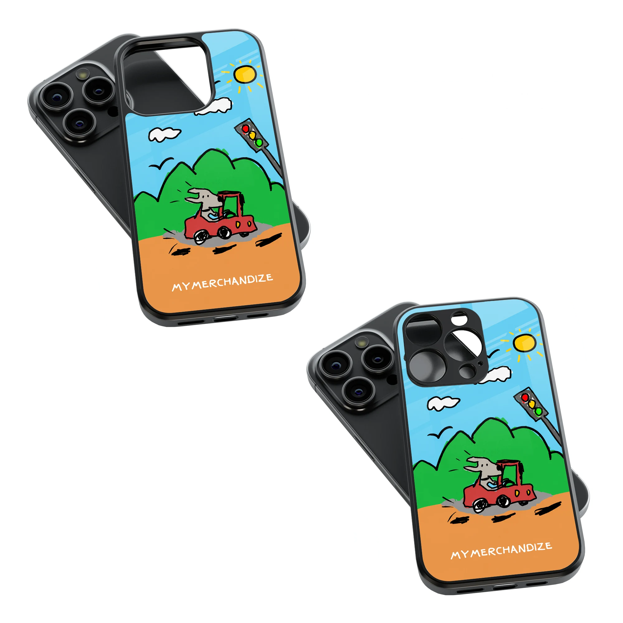 Trendy Glass Back Mobile Case for iPhone, Samsung, Redmi, OnePlus, Google Pixel, Motorola