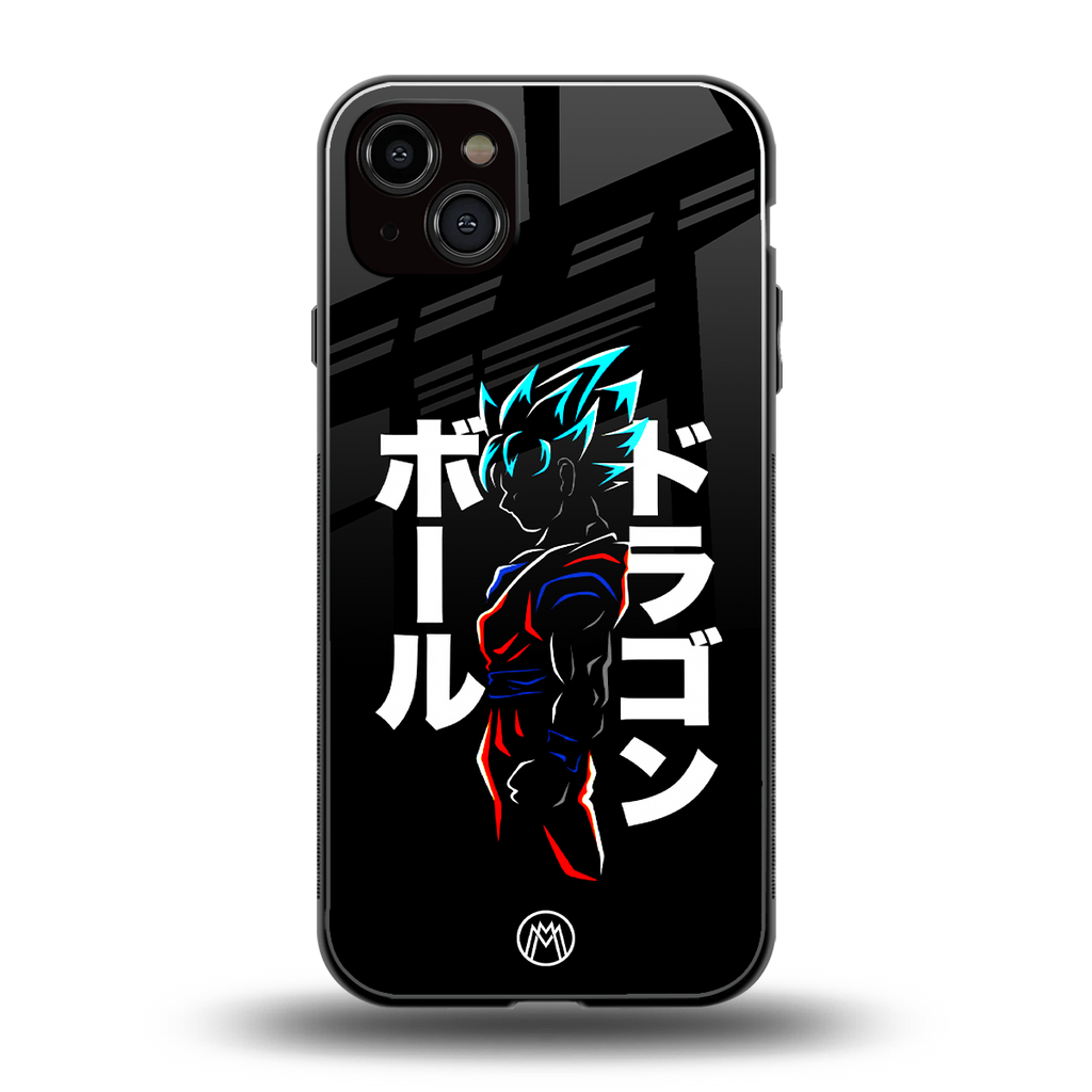 super saiyan back phone cover | glass case for iphone 15 plus