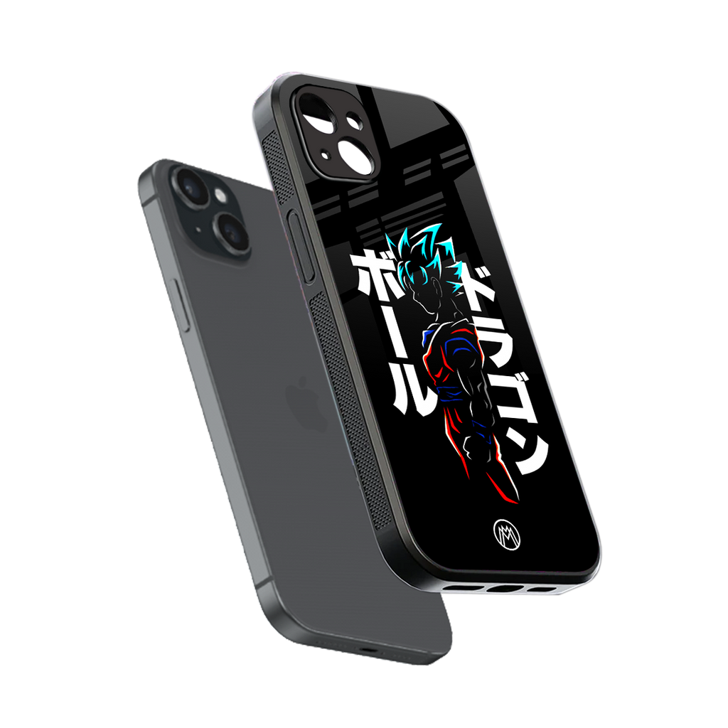 super saiyan back phone cover | glass case for iphone 14 plus