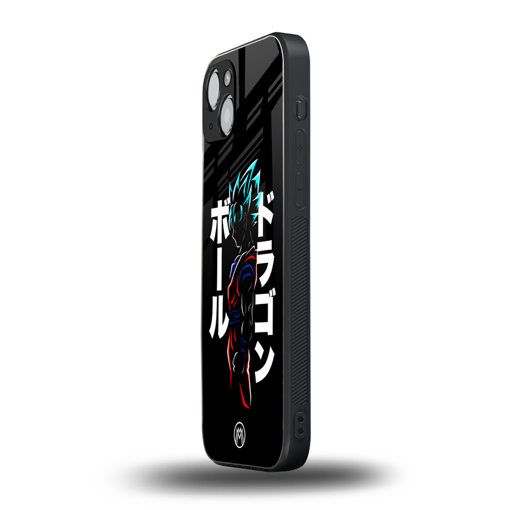 super saiyan back phone cover | glass case for iphone 15 plus