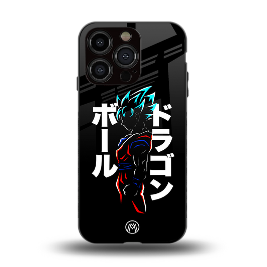 super saiyan back phone cover | glass case for iphone 14 pro