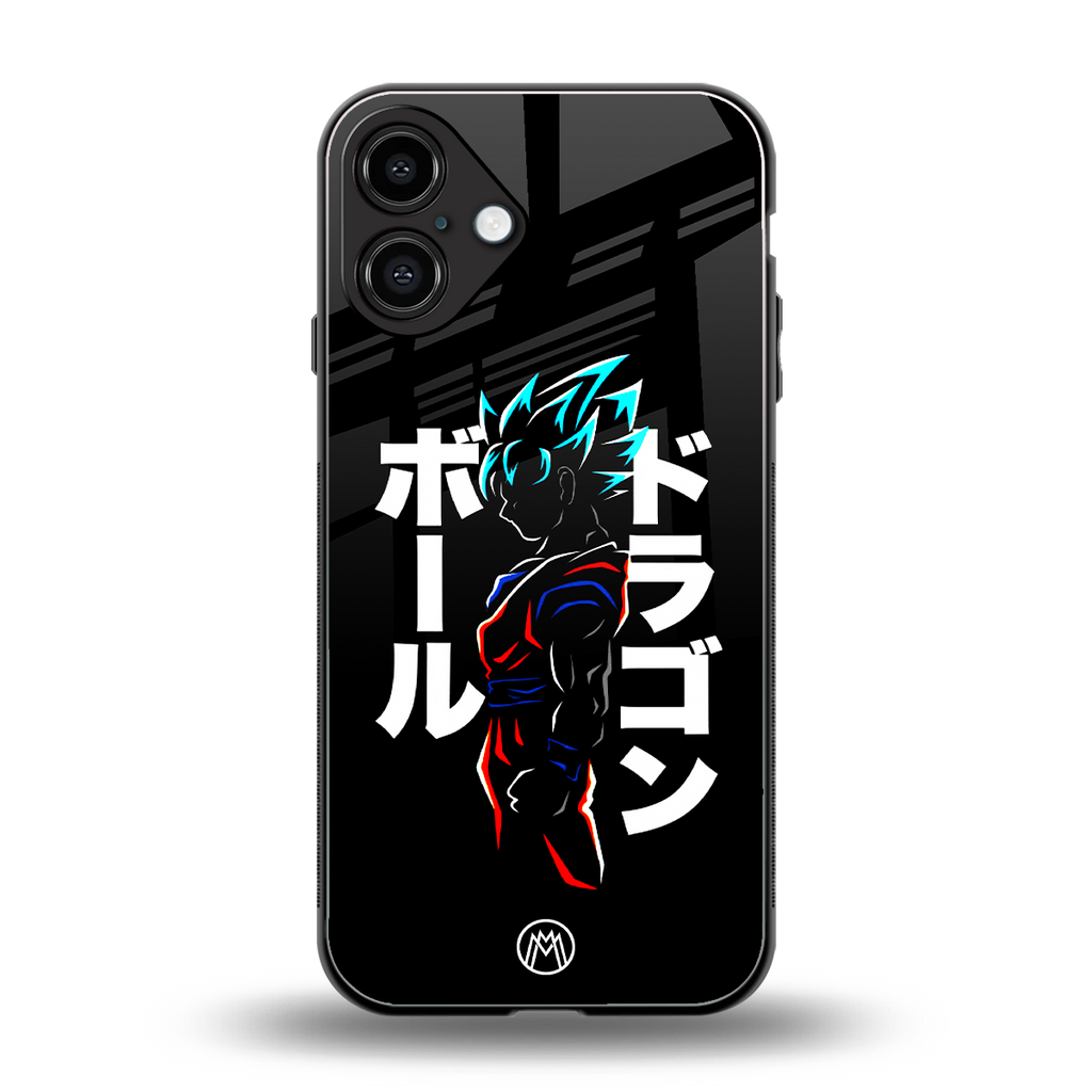 super saiyan back phone cover | glass case for iphone 16 plus