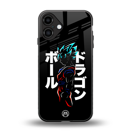 super saiyan back phone cover | glass case for iphone 16 plus