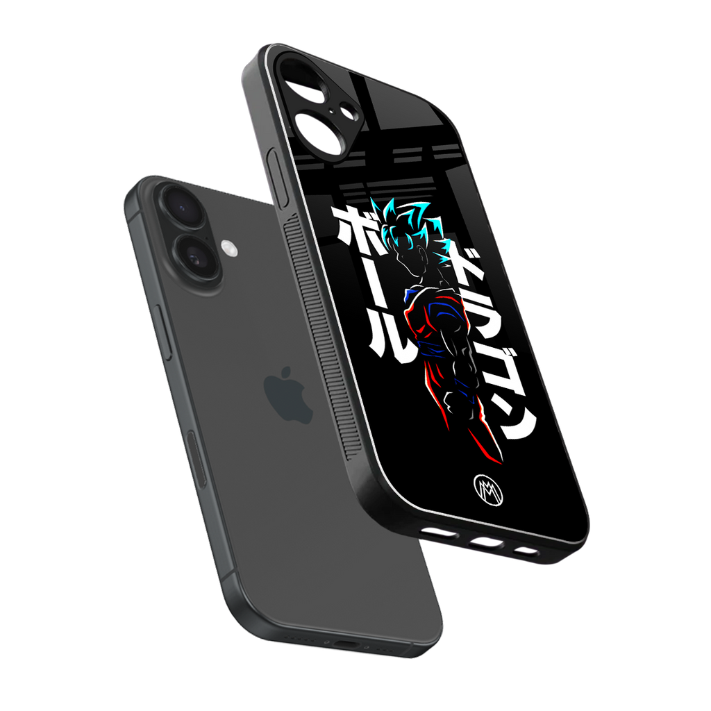 super saiyan back phone cover | glass case for iphone 16 plus