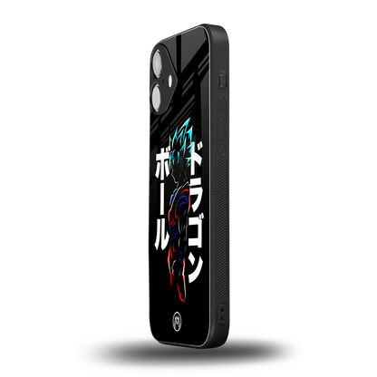super saiyan back phone cover | glass case for iphone 16 plus
