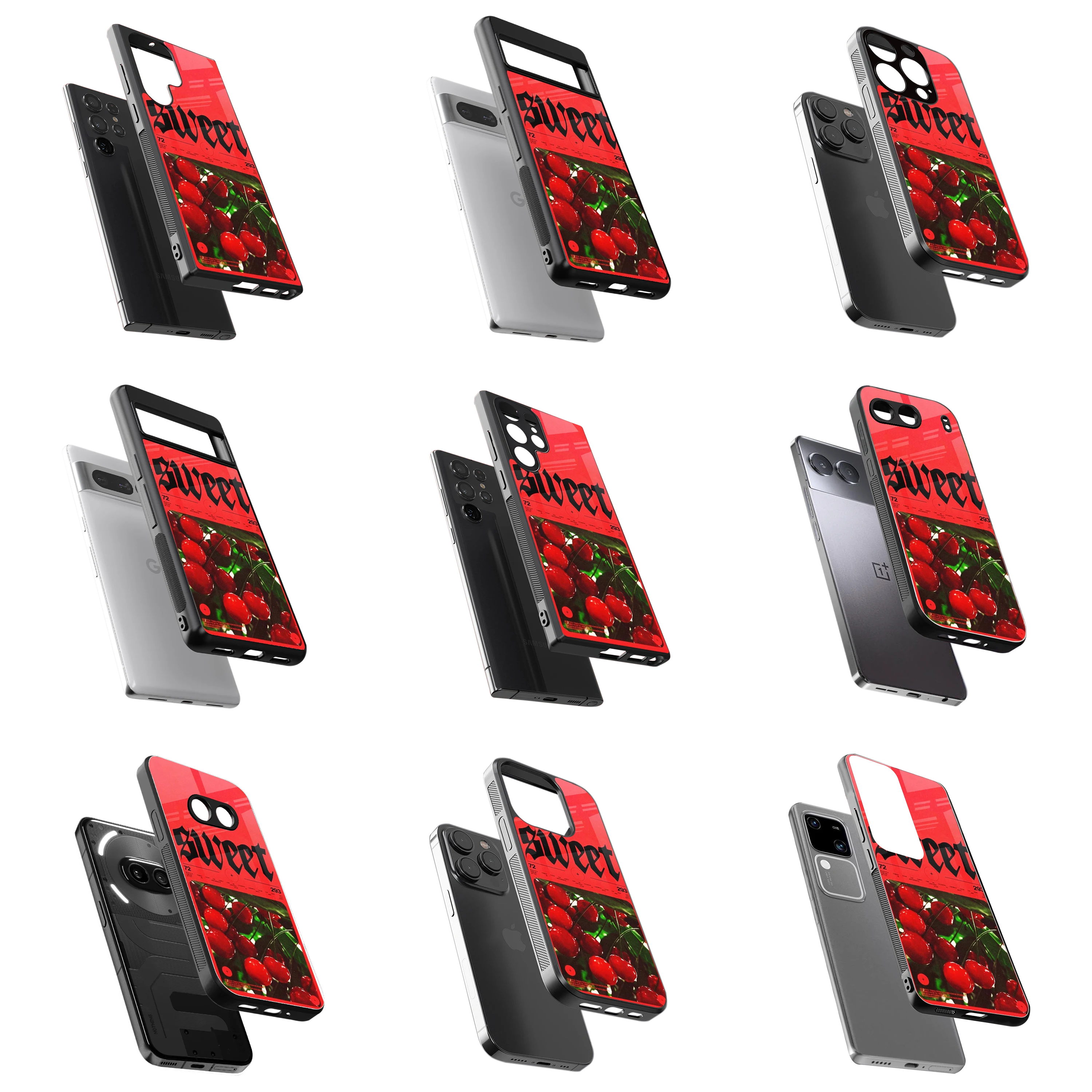 Durable Glass Back Mobile Case for iPhone, Samsung, OnePlus, Google Pixel, Redmi, Vivo, Oppo