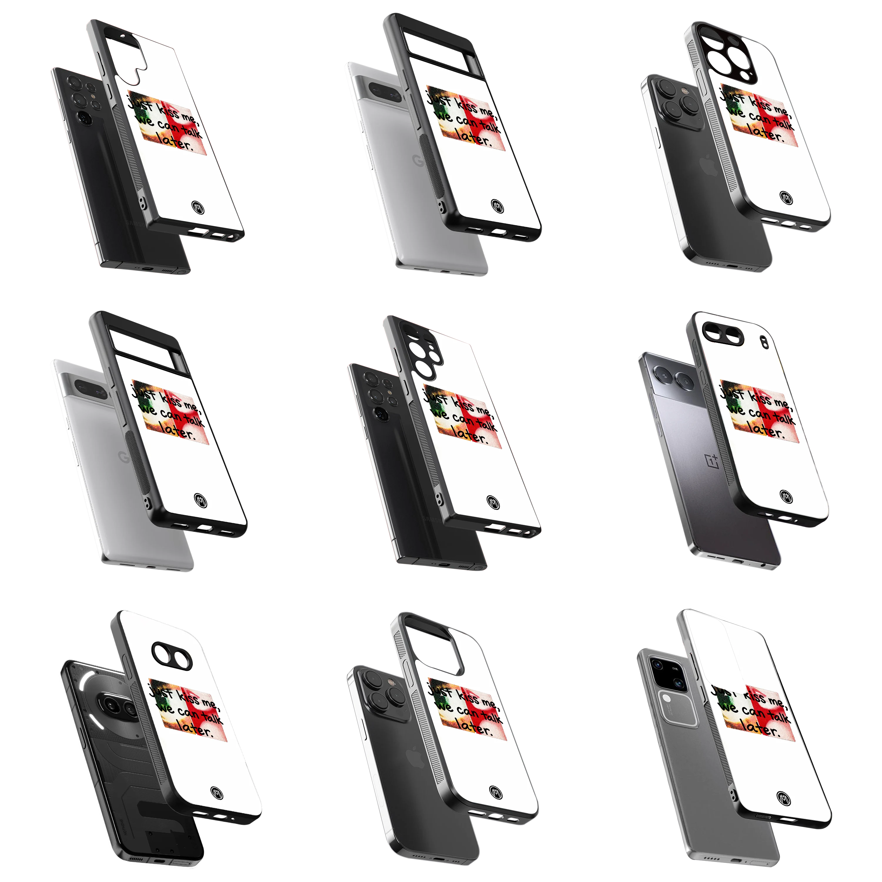 Durable Glass Back Mobile Case for iPhone, Samsung, OnePlus, Google Pixel, Redmi, Vivo, Oppo