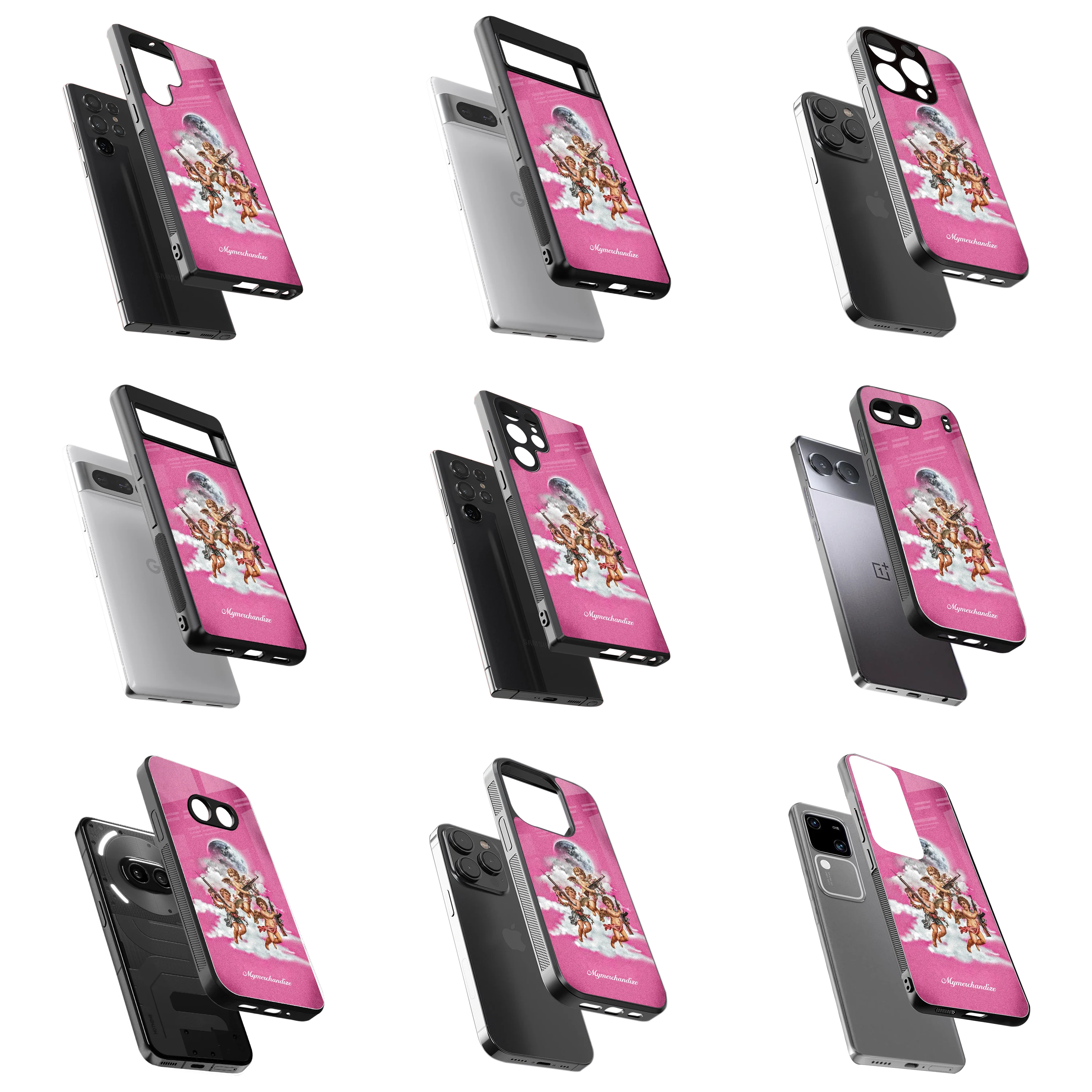 Durable Glass Back Mobile Case for iPhone, Samsung, OnePlus, Google Pixel, Redmi, Vivo, Oppo