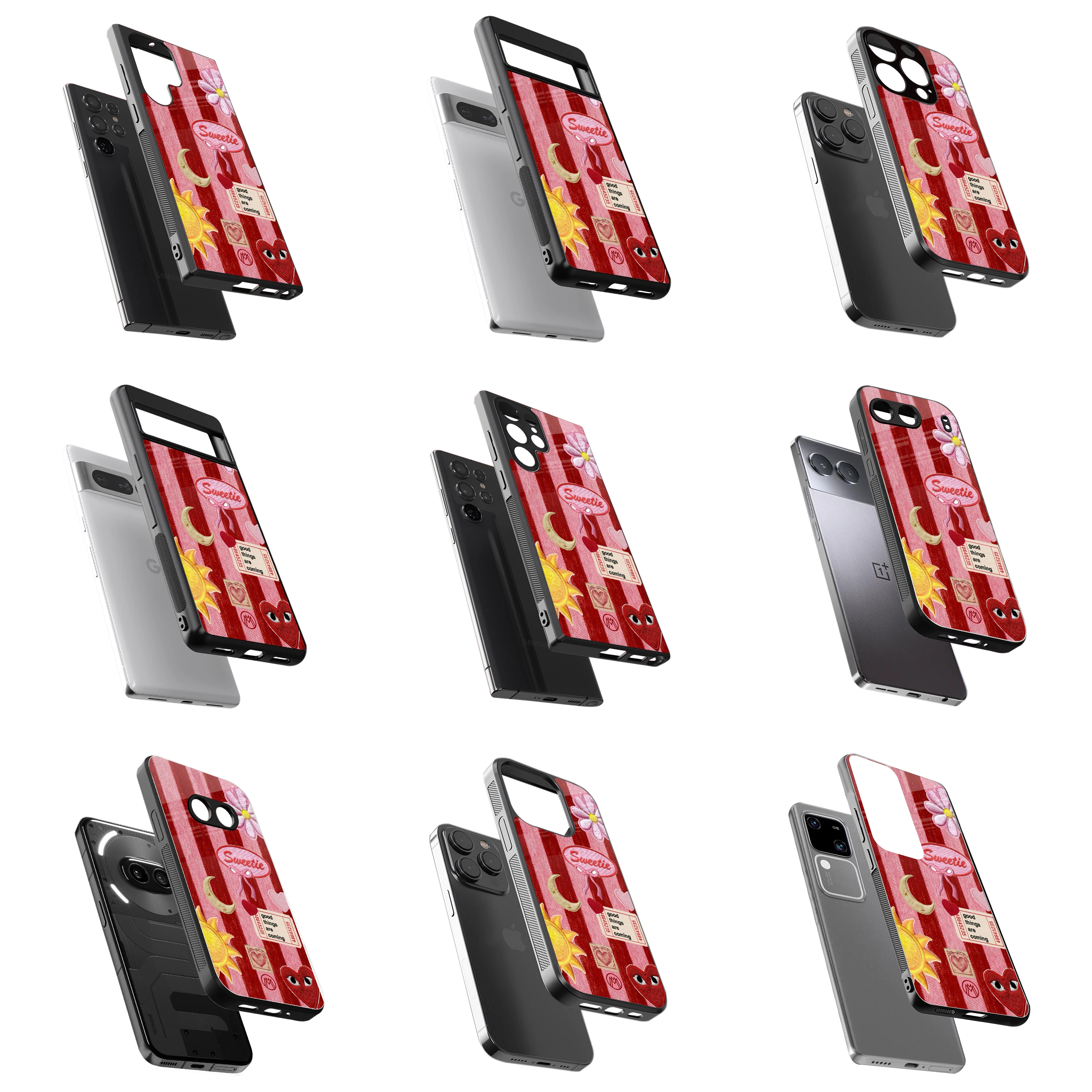 Durable Glass Back Mobile Case for iPhone, Samsung, OnePlus, Google Pixel, Redmi, Vivo, Oppo