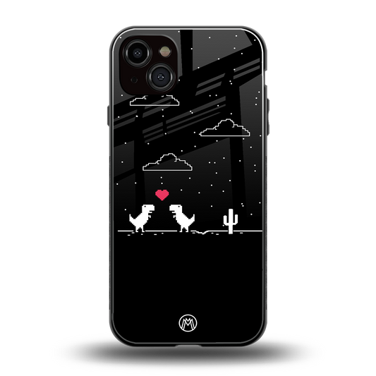 t-rex back phone cover | glass case for iphone 15 plus
