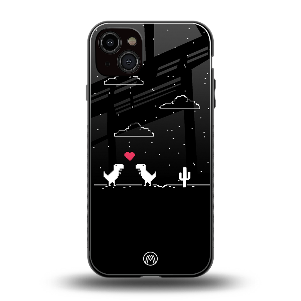 t-rex back phone cover | glass case for iphone 14 plus