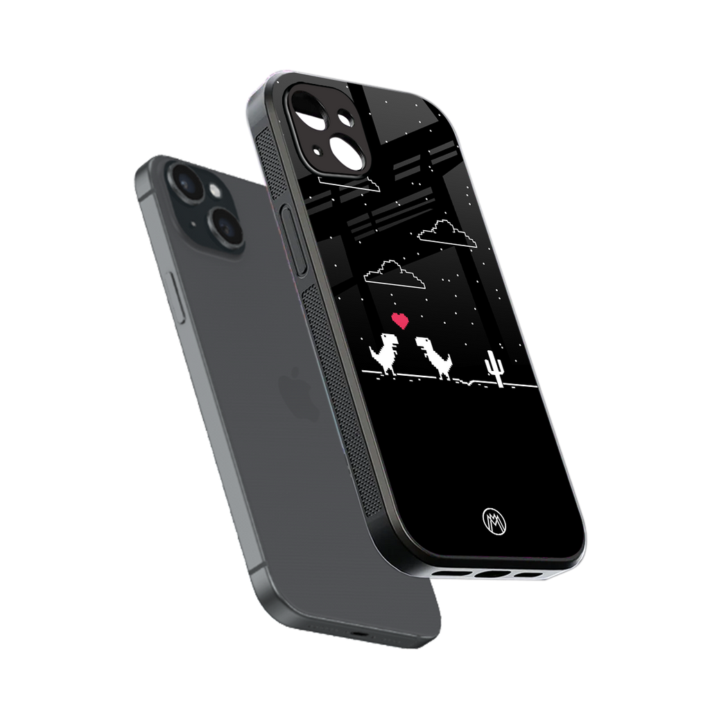 t-rex back phone cover | glass case for iphone 15 plus