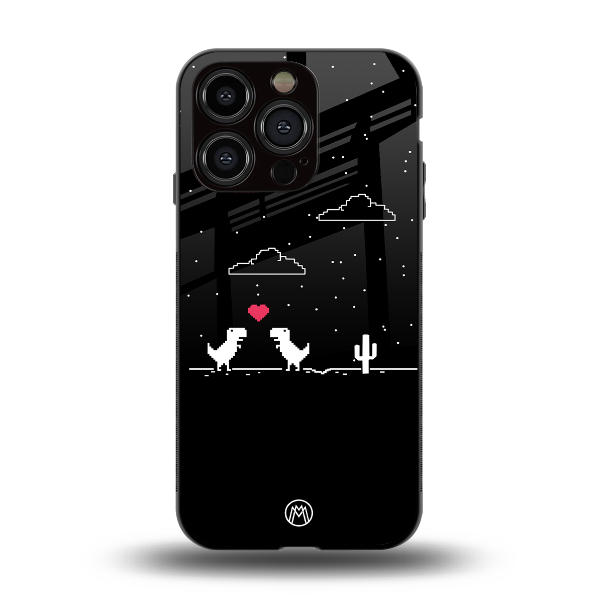 t-rex back phone cover | glass case for iphone 15 pro