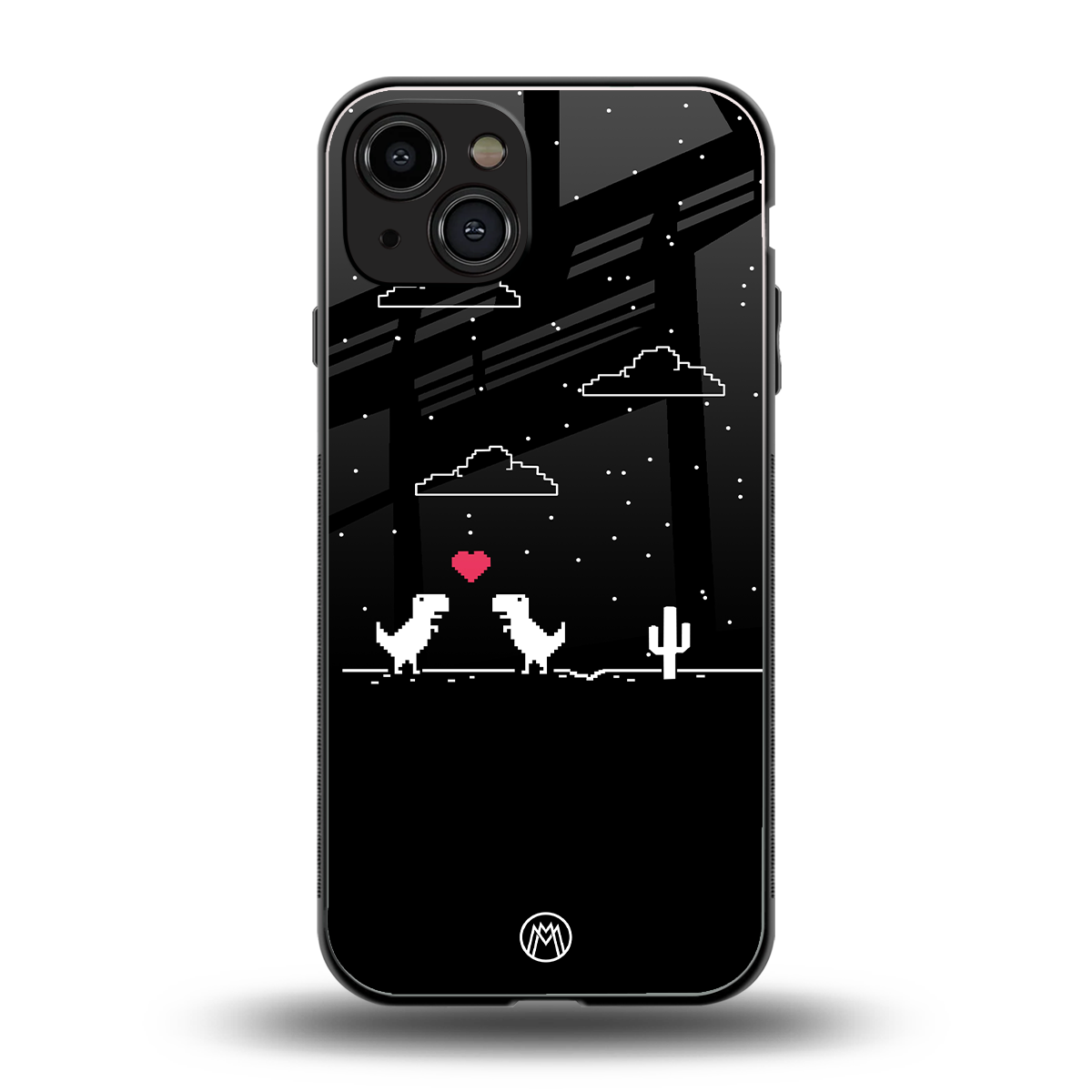 t-rex back phone cover | glass case for iphone 15