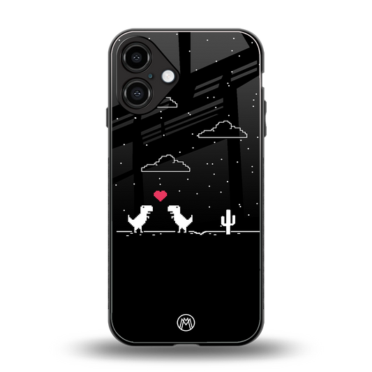 t-rex back phone cover | glass case for iphone 16 plus