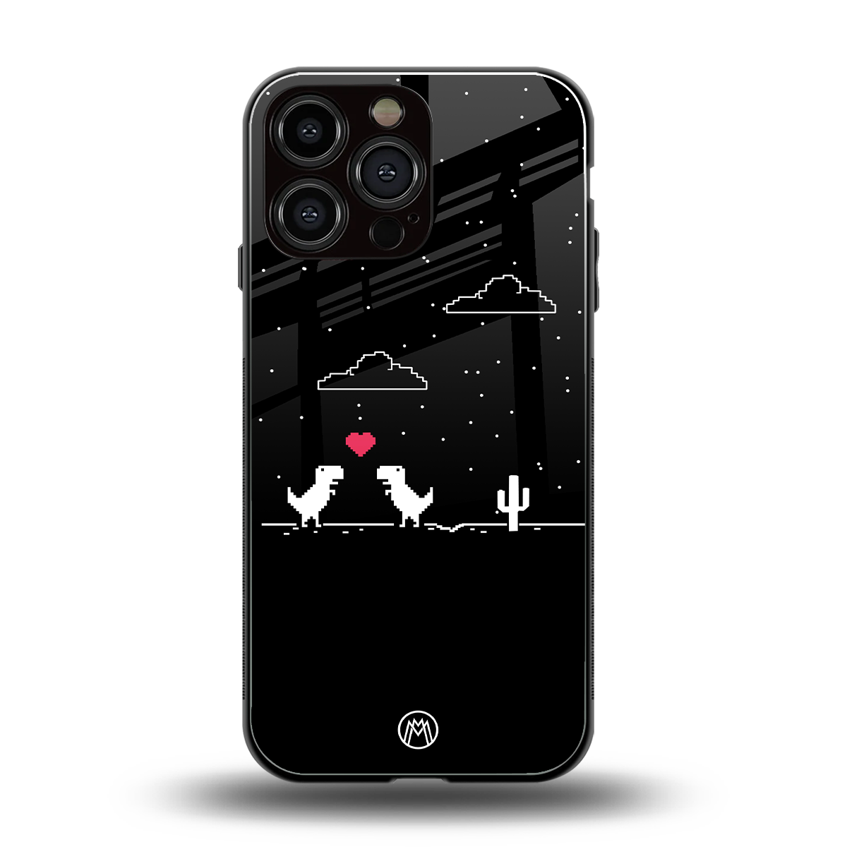 t-rex back phone cover | glass case for iphone 16 pro max