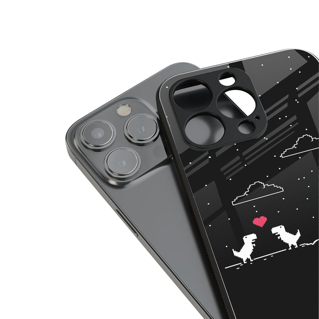 t-rex back phone cover | glass case for iphone 16 pro