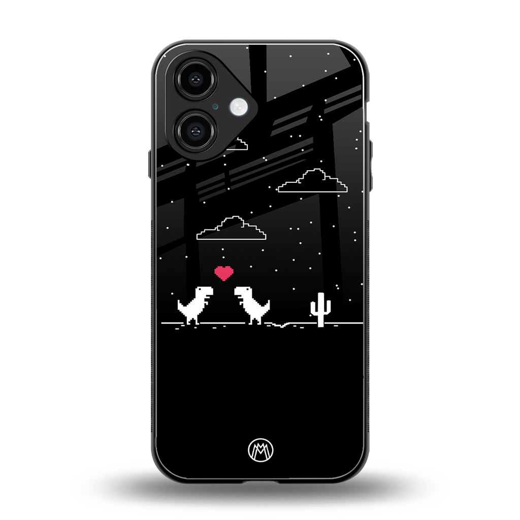t-rex back phone cover | glass case for iphone 16