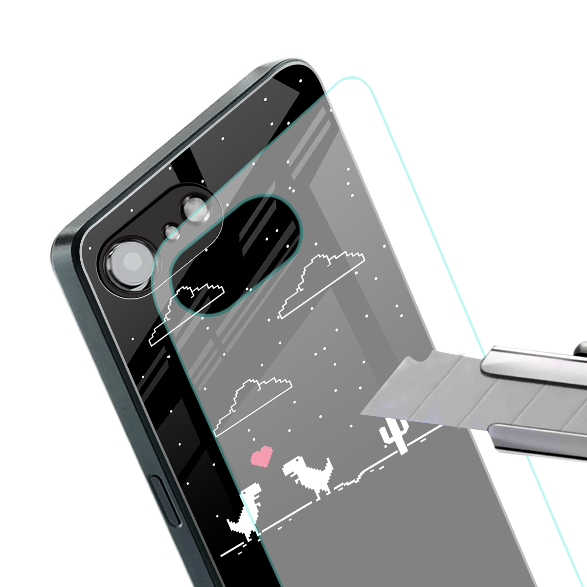 t-rex back phone cover | glass case for iphone 16e