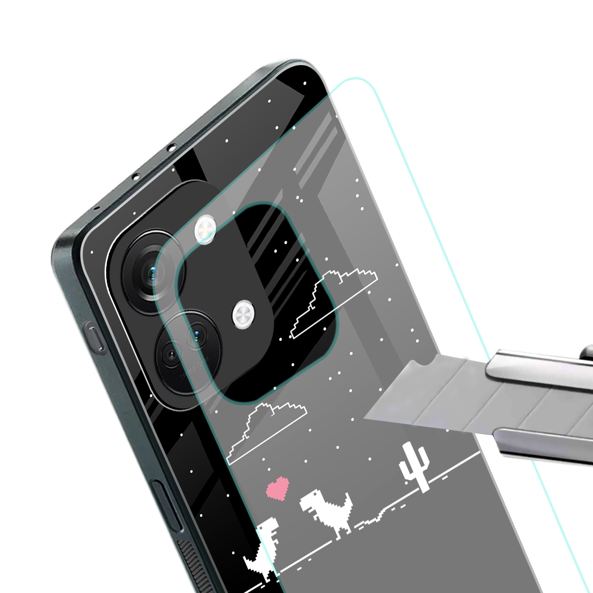 t-rex back phone cover | glass case for oneplus nord 3