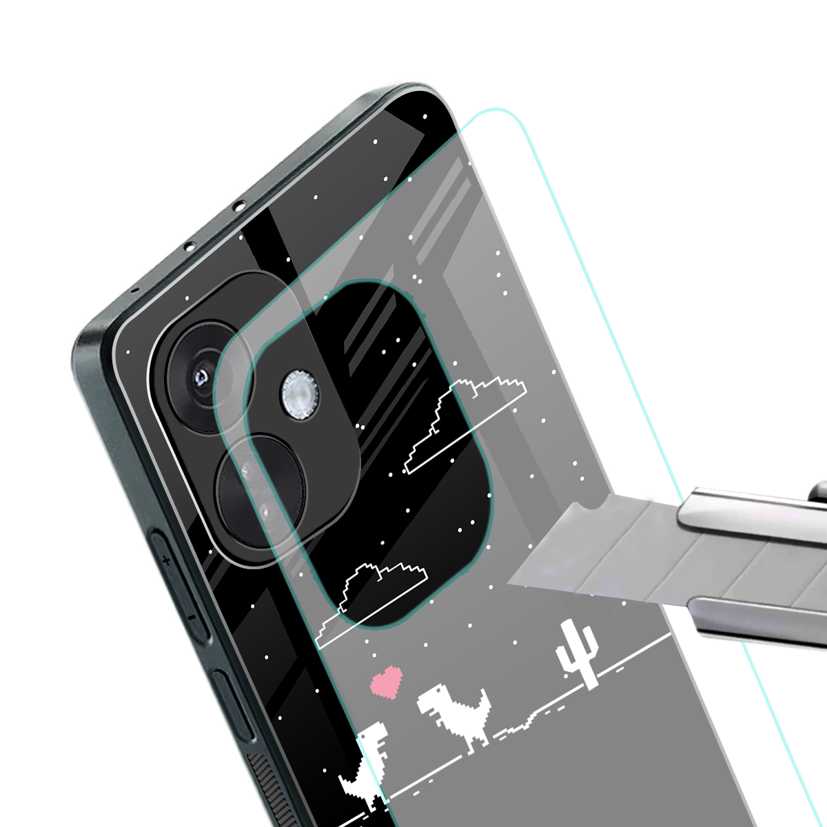 t-rex back phone cover | glass case for oneplus nord ce 3