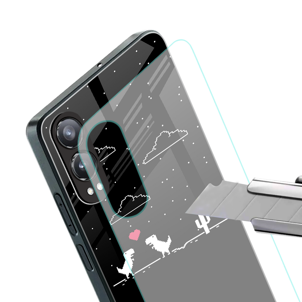 t-rex back phone cover | glass case for oneplus nord ce 4 lite