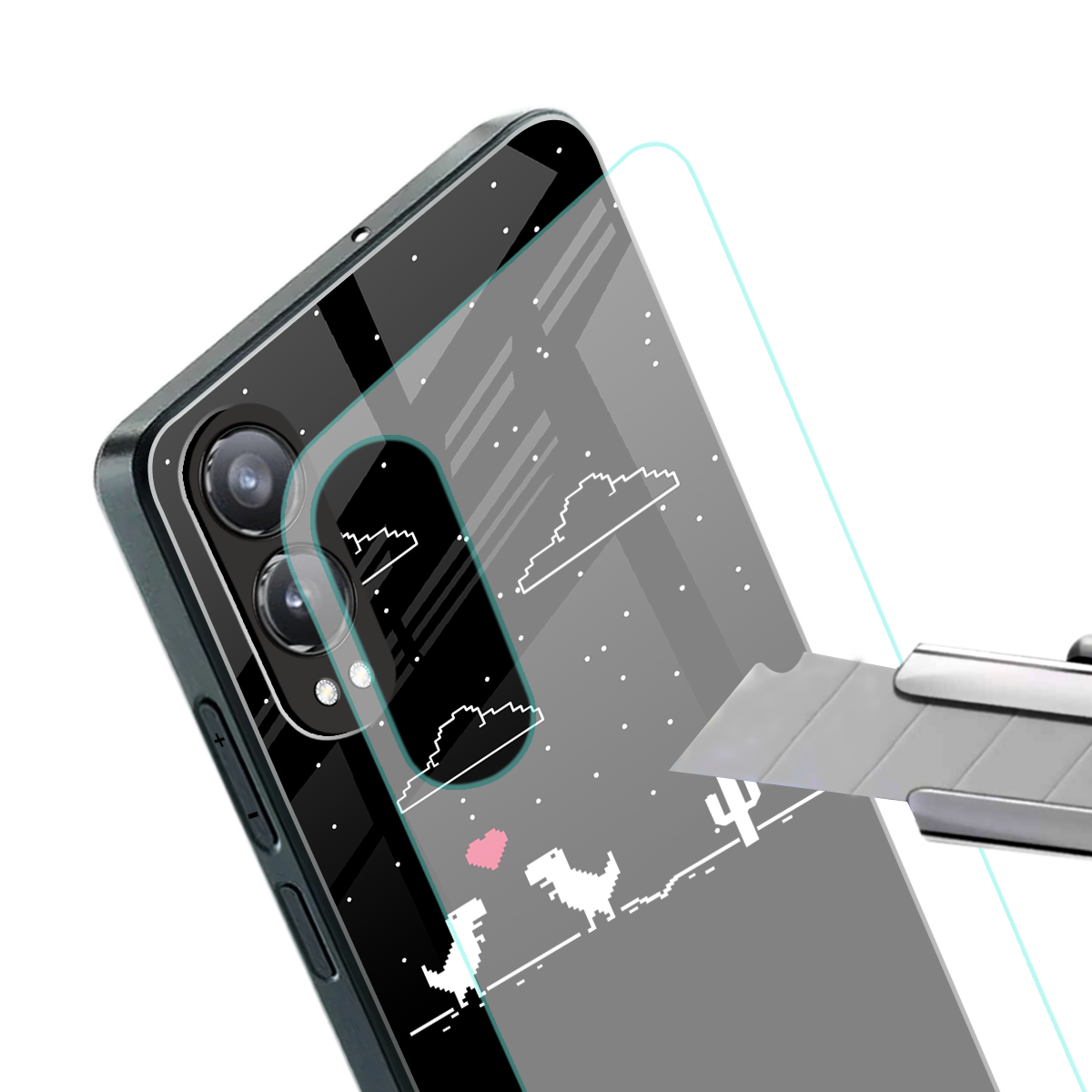 t-rex back phone cover | glass case for oneplus nord ce 4 lite