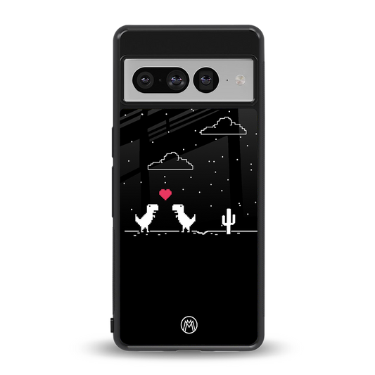 t-rex back phone cover | glass case for google pixel 7 pro
