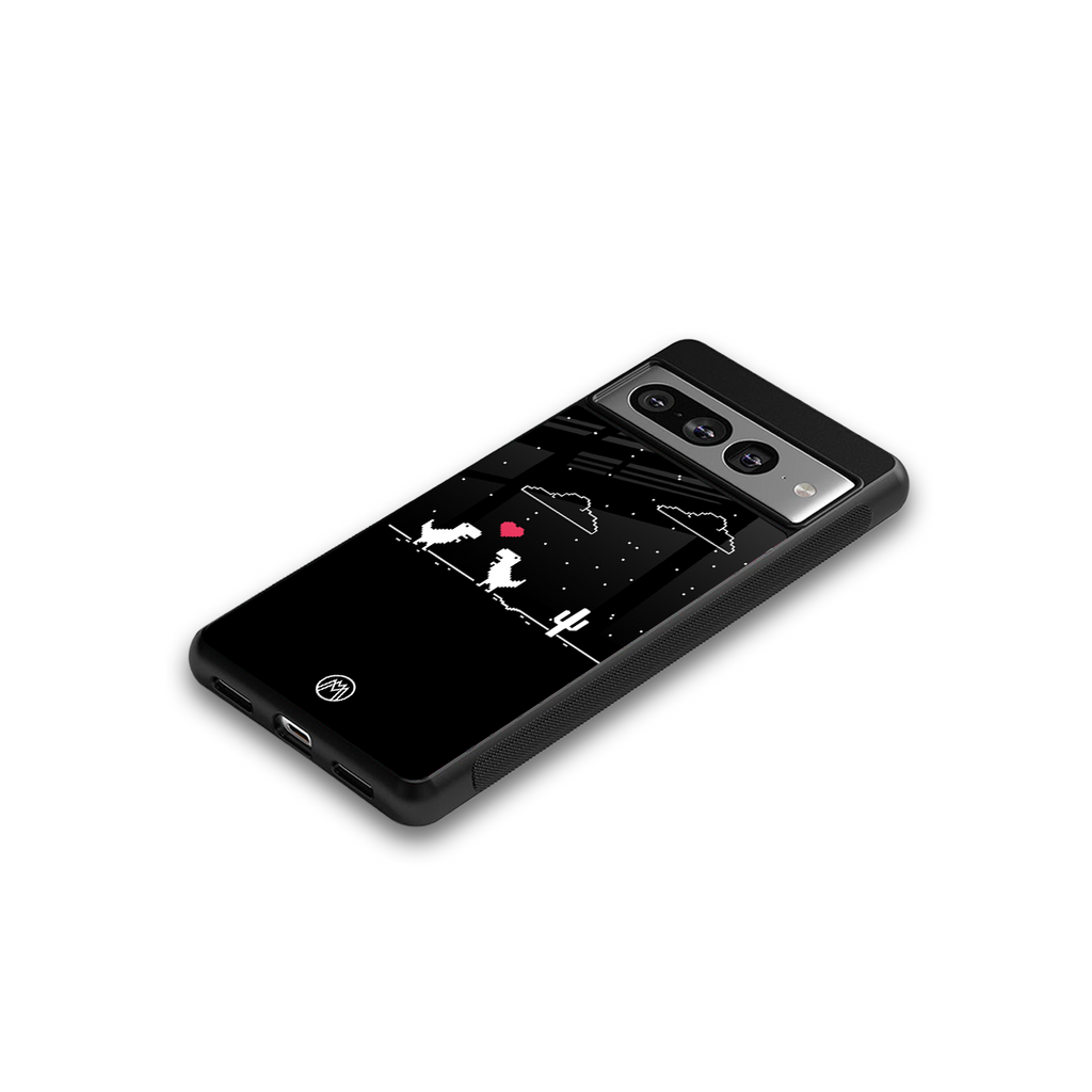 t-rex back phone cover | glass case for google pixel 7 pro