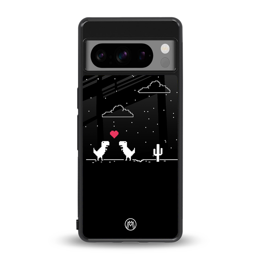 t-rex back phone cover | glass case for google pixel 8 pro