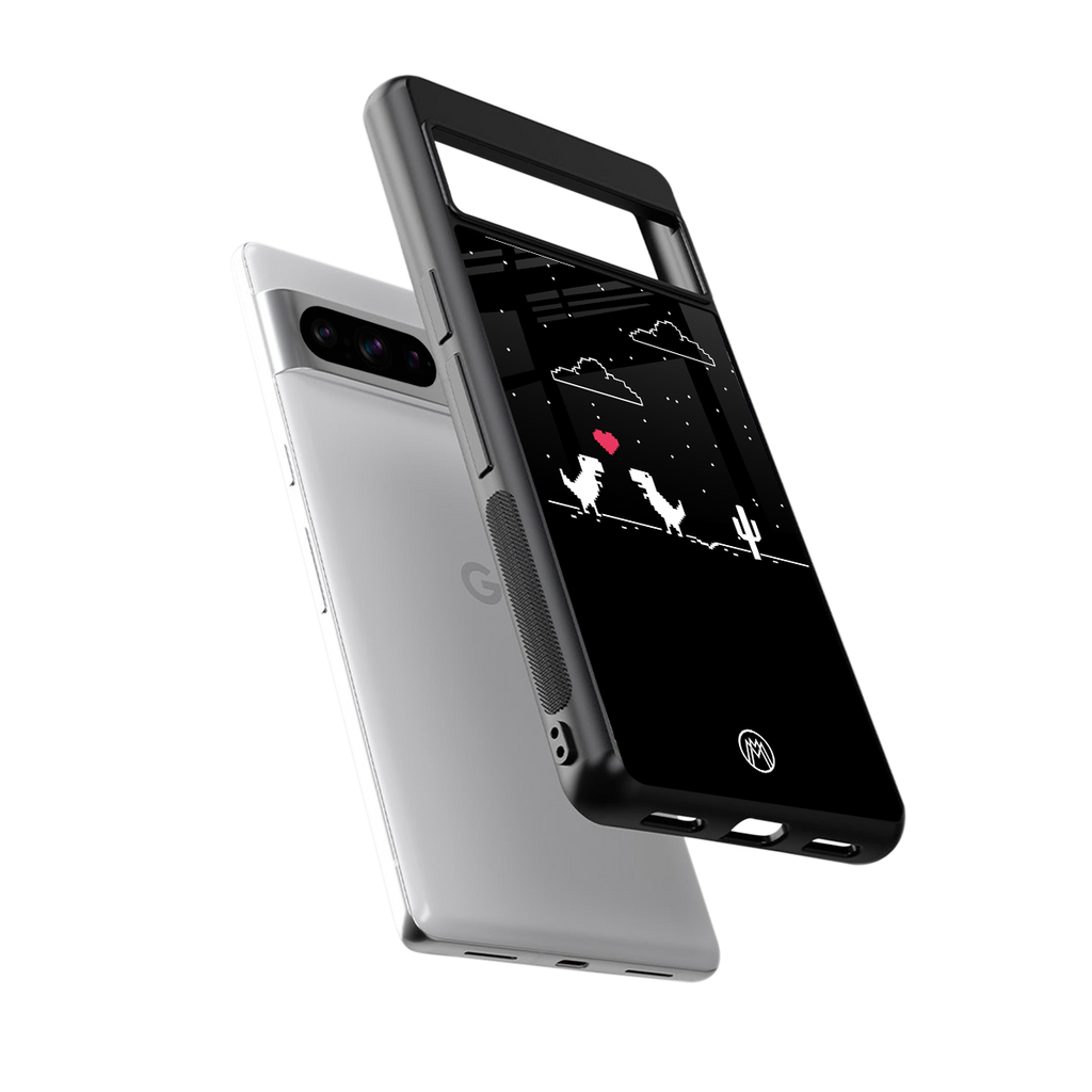 t-rex back phone cover | glass case for google pixel 8 pro