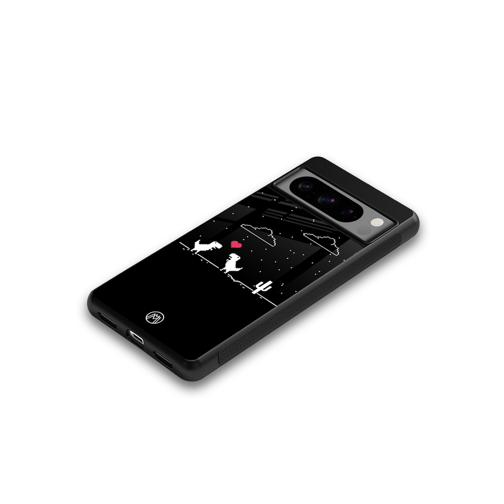 t-rex back phone cover | glass case for google pixel 8 pro