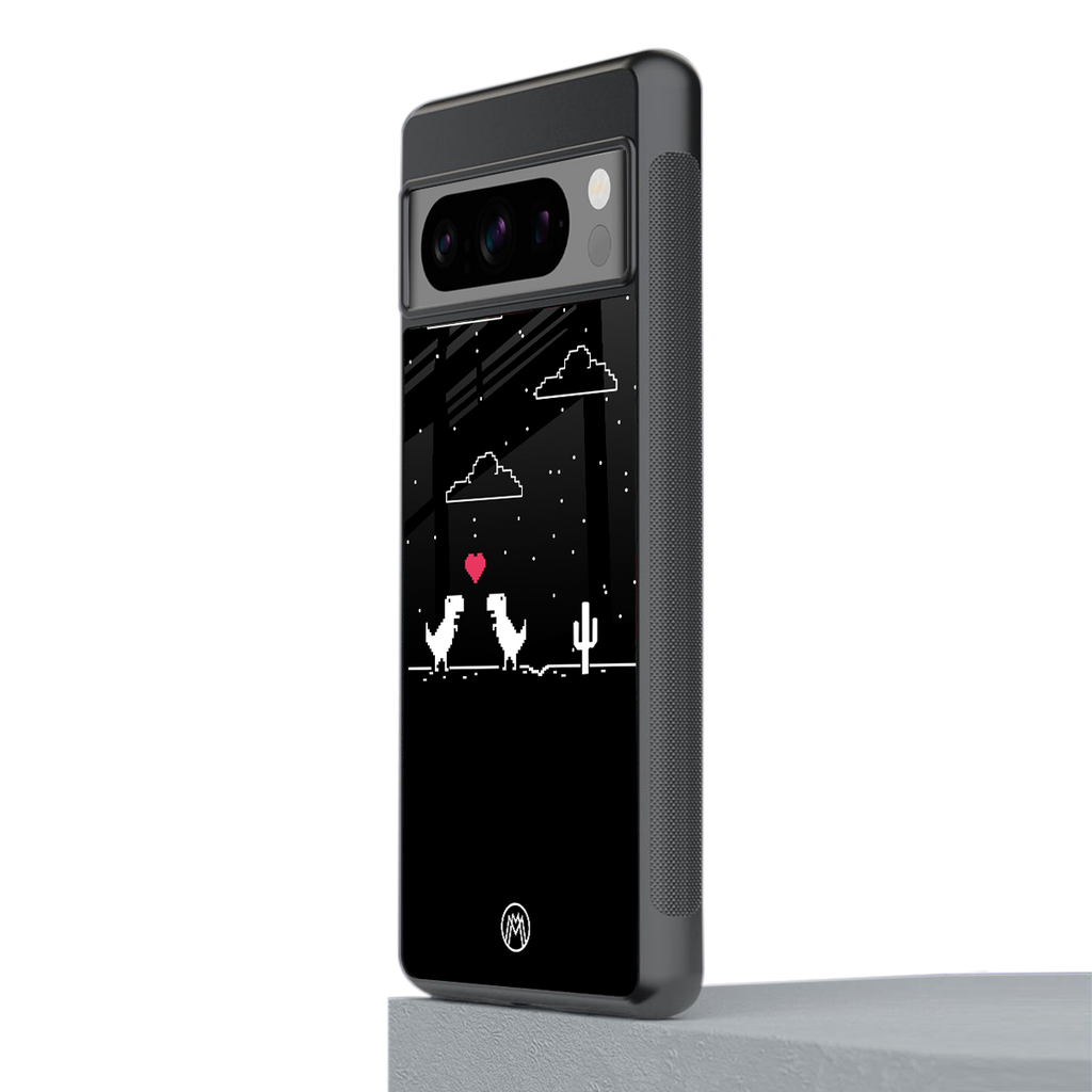 t-rex back phone cover | glass case for google pixel 8 pro